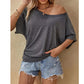 👚 50% OFF NOW! 🌊 Women's Casual Off-Shoulder Short Sleeve T-Shirt – Soft & breathable – Flirty neckline, relaxed fit – perfect for summer days or beach cover-ups ☀️