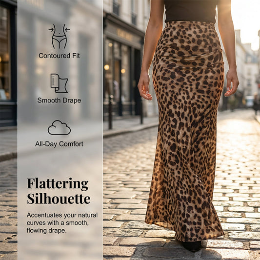 🔥50% OFF for a limited time🔥Casual Chic Leopard Print Long Skirt
