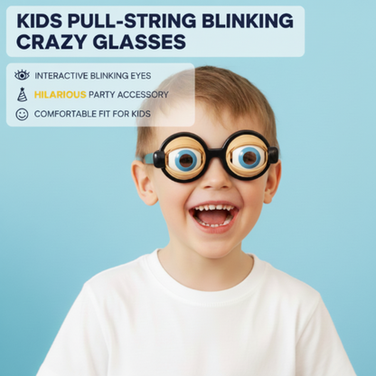 🔥Buy 1 Get 1 Free！！🔥Kids Pull-String Blinking Crazy Glasses