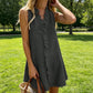 📢📢48% OFF !! ⏰Women's Ruffle Trim Button-Front Mini Dress