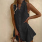 📢📢48% OFF !! ⏰Women's Ruffle Trim Button-Front Mini Dress