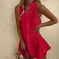 📢📢48% OFF !! ⏰Women's Ruffle Trim Button-Front Mini Dress