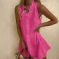 📢📢48% OFF !! ⏰Women's Ruffle Trim Button-Front Mini Dress