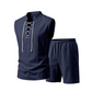 🧵 LIMITED-TIME 53% OFF! ✨ Men's Linen Sleeveless Set – Top & Shorts, Lace-Up, 7 Colors ☀️
