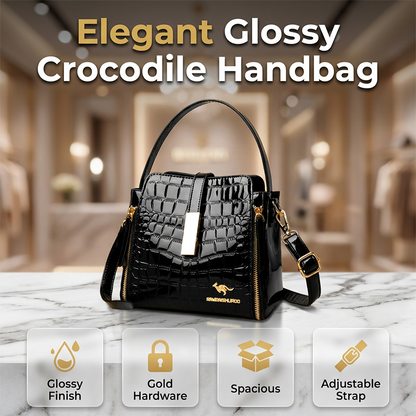 📢📢40% OFF !! ⏰Glossy Crocodile Pattern Women's Handbag