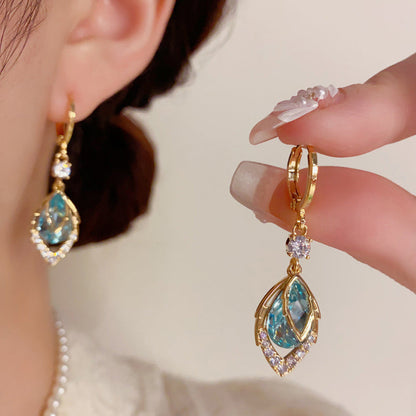 📢📢50% OFF !! ⏰Sky Blue Drop Dangle Hoop Earrings