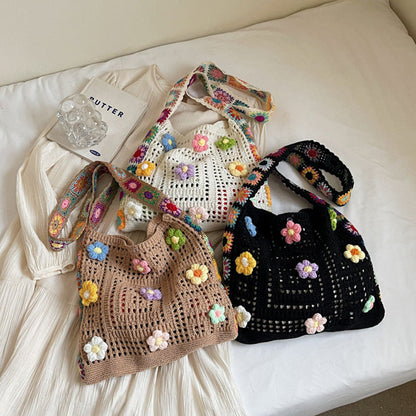 💐 50% OFF FLASH SALE! Crochet Ethnic Shoulder Bag – Handmade & Bohemian Style 🧶🌺 【Limited Time】