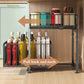 💪🥫Double-Tier Pull-Out Shelf Cabinet Organiser – 5 Height Adjustments, 2 Pull-Out Tiers, Carbon Steel & Large Capacity – No Assembly Required ✨