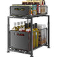 💪🥫Double-Tier Pull-Out Shelf Cabinet Organiser – 5 Height Adjustments, 2 Pull-Out Tiers, Carbon Steel & Large Capacity – No Assembly Required ✨