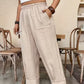 📢📢50% OFF !! ⏰ Women’s Cuffed Ankle Pants – Relaxed Fit, Elastic Waist, Solid Colors 🍂