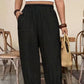 📢📢50% OFF !! ⏰ Women’s Cuffed Ankle Pants – Relaxed Fit, Elastic Waist, Solid Colors 🍂