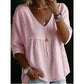 🌸 46% OFF NOW! 🌸Women's Casual V-Neck Lace Trim Top