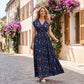 👗 LIMITED-TIME 50% OFF! ✨ Floral V-Neck Maxi Dress – Elegant Smocked Waist, Premium Fabric 💃