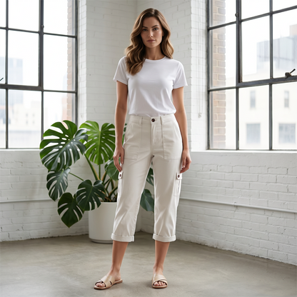 🛒 LIMITED-TIME 50% OFF! ✨ Women's Casual Cargo Capri Pants – Utility Pockets, Comfort Fit, Versatile Style 👖