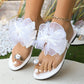 🎀 LIMITED-TIME 50% OFF! ✨ Bow Flat Beach Sandals – Anti-Slip, Sparkling Gem, Lightweight 🏖️