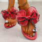 🎀 LIMITED-TIME 50% OFF! ✨ Bow Flat Beach Sandals – Anti-Slip, Sparkling Gem, Lightweight 🏖️