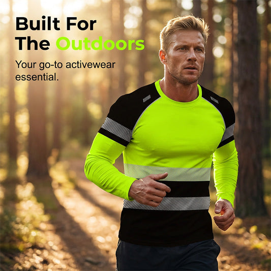 👕 50% OFF! 🏃‍♂️ Sporty men's long-sleeve shirt – moisture-wicking with a subtle print – perfect for active days, jogging, or leisure – breathable and comfortable 🌿