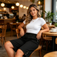 👖 LIMITED-TIME 50% OFF! ✨ Women's Elastic Waist Capri Trousers – Knee-Length, Button Accents, Comfort 🌿