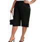 👖 LIMITED-TIME 50% OFF! ✨ Women's Elastic Waist Capri Trousers – Knee-Length, Button Accents, Comfort 🌿