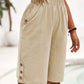 👖 LIMITED-TIME 50% OFF! ✨ Women's Elastic Waist Capri Trousers – Knee-Length, Button Accents, Comfort 🌿