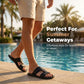 🩴 LIMITED-TIME 50% OFF! ✨ Men's Woven Slide Sandals – Metallic Buckle, Ergonomic, Versatile ☀️