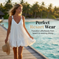 V-Neck Bubble Hem Dress – Adjustable Straps & Lightweight Comfort👗