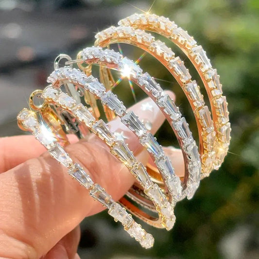 💎 50% OFF NOW! ✨ Women's Sparkling CZ Hoop Earrings – Micro-Paved, Lightweight Copper & Bold Design – Elegant, Versatile & Perfect Gift 💫