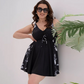 Women's Printed Sleeveless V-Neck Swimdress