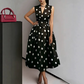 👗 LIMITED-TIME 50% OFF! 💥 Women's Polka Dot Sleeveless V-Neck Dress – Classic Print, Adjustable Tie, Versatile ✨