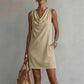 📢📢40% OFF !! ⏰ Elegant Slim Fit Cowl Neck Dress – Sleeveless, Side Pockets, Versatile ✨