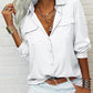 👔 50% OFF NOW! ✨ Women's Solid Lapel Long Sleeves Button-Down Shirt – Classic collar & chest pockets – Relaxed fit, perfect for work or casual layering 🌿💼✨
