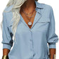 👔 50% OFF NOW! ✨ Women's Solid Lapel Long Sleeves Button-Down Shirt – Classic collar & chest pockets – Relaxed fit, perfect for work or casual layering 🌿💼✨