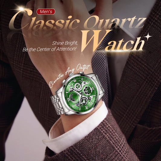 ✨ Men's Classic Quartz Watch – Durable Band, Timeless Style 🖤