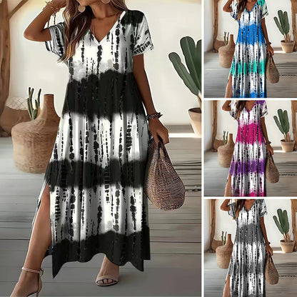 💖💃Women’s Causal V-Neck Gradient Dress