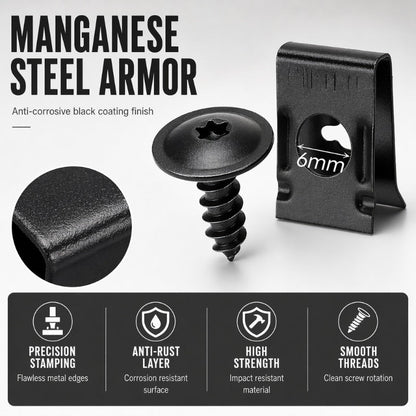 🎉 2026 Sale — Over 46,000 Sold 🔩 Universal Car Metal U-Type Clips & Screws Set 🚗