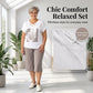 📢📢37% OFF !! ⏰Women Casual Two Piece Set V Neck Tee and Cropped Pants