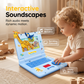 🔥 Interactive Simulation Toy Laptop – Pretend Play Computer with A-Z Keyboard & 1-10 Number Keys, 55+ Songs Lights Sounds, 5 Learning Modes (ABC/Numbers/Music/Games/Messages), Foldable with Handle