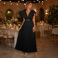 📢📢42% OFF !! ⏰Women Elegant V Neck Pleated Long Dress