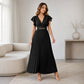 📢📢42% OFF !! ⏰Women Elegant V Neck Pleated Long Dress