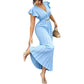 📢📢42% OFF !! ⏰Women Elegant V Neck Pleated Long Dress