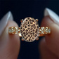🎉 2026 Sale — Over 44,000 Sold!💍Vintage Leopard Print Oval Ring – Statement Style, Sparkling Stones 🐆