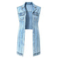 👗 50% OFF NOW! 👖 Women Sleeveless High Slit Denim Vest Dress – Flattering longline fit, high slit & stylish – Perfect for summer layering & casual chic ☀️