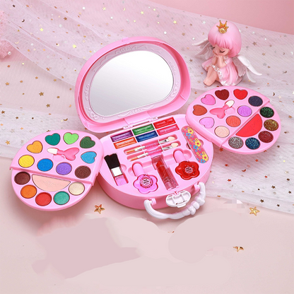 ⏰Kids Washable Makeup Toy Set with Portable Pink Handbag