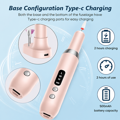 🔋 Cordless Electric Nail Drill Machine with Charging Base – Professional Manicure at Home! | Portable, Rechargeable & Ready Anytime ✨