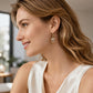🌹 Elegant Rosebud C-Shaped Hoop Earrings – Rhinstone Embellished, Lightweight Alloy, 4 Colors ✨