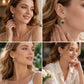 🌹 Elegant Rosebud C-Shaped Hoop Earrings – Rhinstone Embellished, Lightweight Alloy, 4 Colors ✨