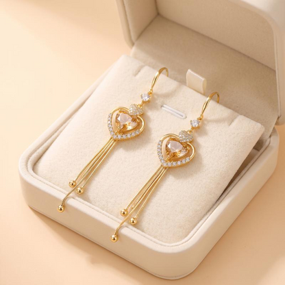 📢📢35% OFF !! ⏰ 2026 Sale — Over 29,500 Sold!💖 Statement Heart Tassel Earrings