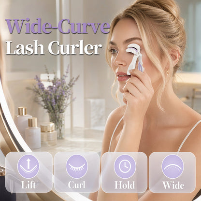 Wide Angle Eyelash Curler with Replacement Pads