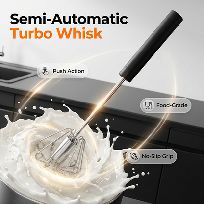 Stainless Steel Semi-Automatic Hand Egg Beater