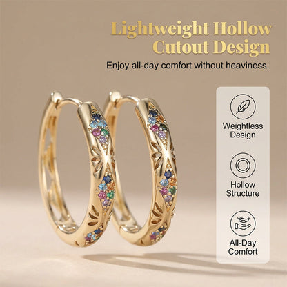 ⏰ Sparkling Zircon Hollow Hoop Earrings